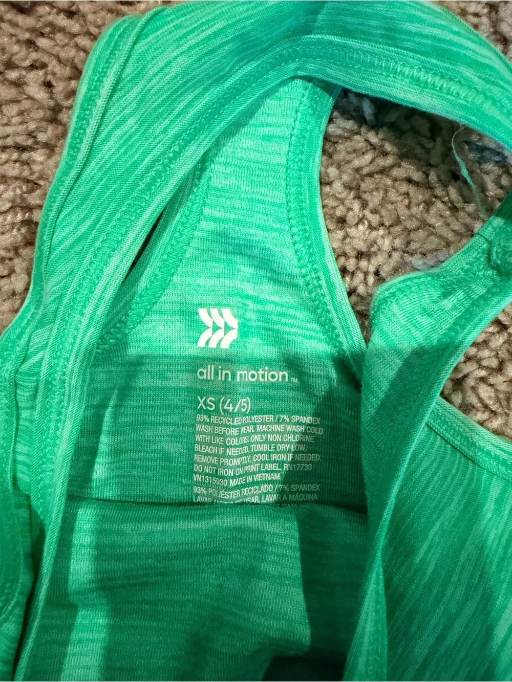 Target Pink Racerback Tank, Green Twist-Front Tank & Multicolor Wave Leggings
